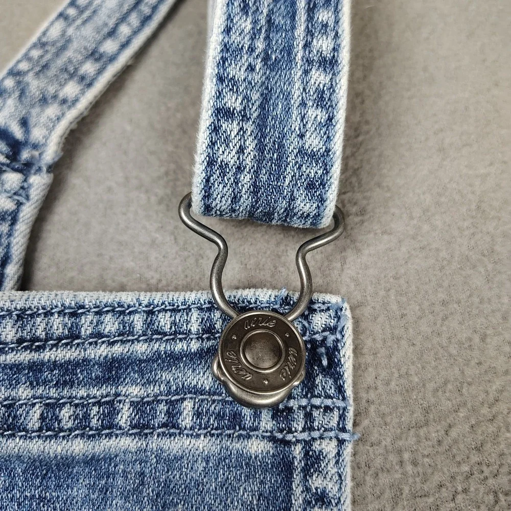 Aerie Denim Overall Shorts Women XS Blue Cuffed‎ Hem Casual Festival Preppy EC